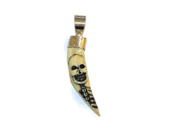 HUMAN SKELETON JAVELIN TEETH (COLMILLO DE JABALI) PENDANT