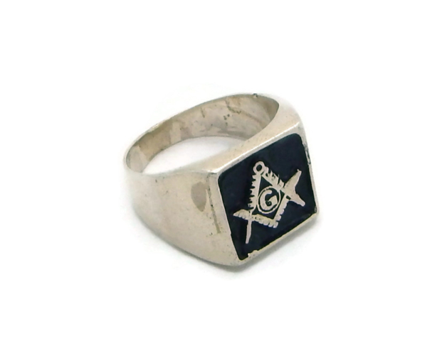 .925 STERLING SILVER FREEMASONS MASONIC MEN'S LODGE RING