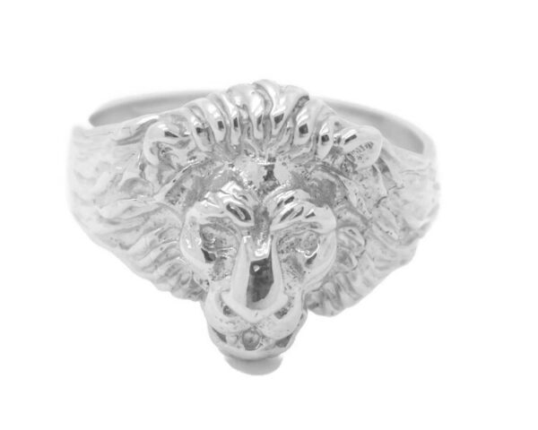.925 STERLING SILVER LION HEAD UNISEX RING