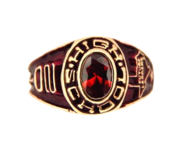 10k Yellow Gold Ladies High School Graduation Ring