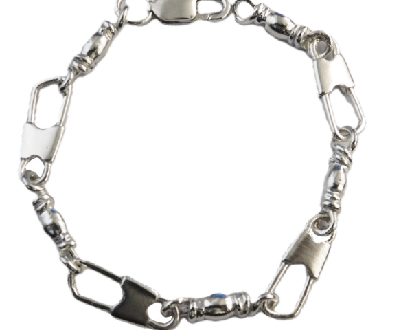 .925 STERLING SILVER FISHERS OF MEN (ACTS) LARGE LINK BRACELET