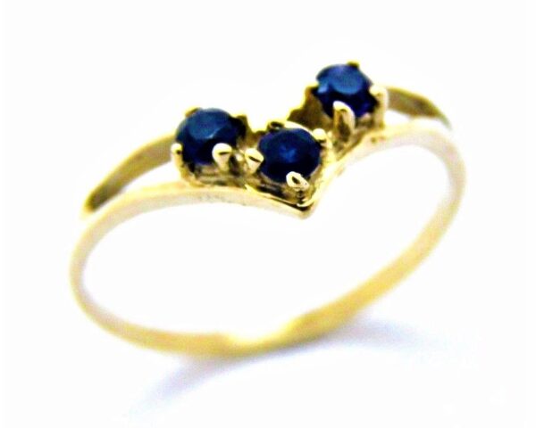 14K YELLOW GOLD LADIES THREE STONE RING