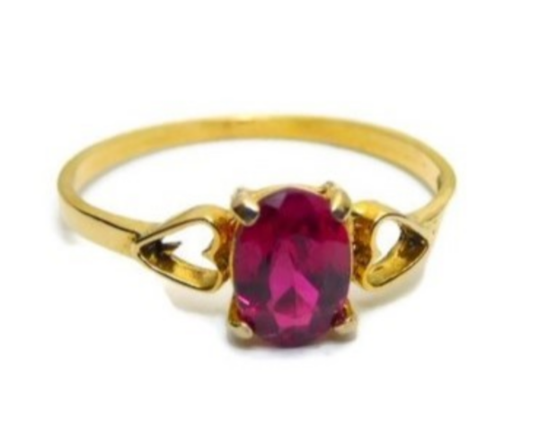 14K YELLOW GOLD SINGLE STONE RING