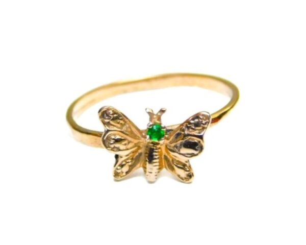 14K YELLOW GOLD BUTTERFLY RING