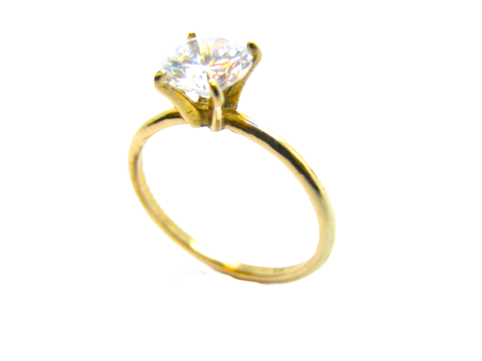14k Yellow Gold Solitaire Ring