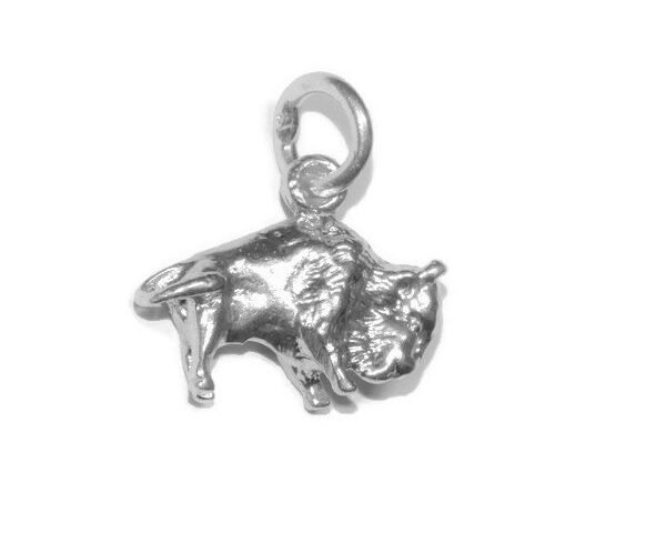BUFFALO CHARM FOR BRACELET .925 STERLING SILVER