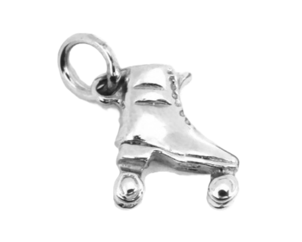 Roller Skate Charm Pendant .925 Sterling Silver