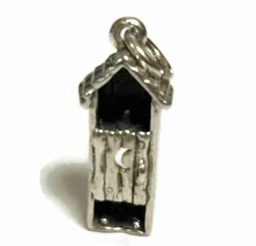 WESTERN BATHROOM PENDANT CHARM .925 STERLING SILVER