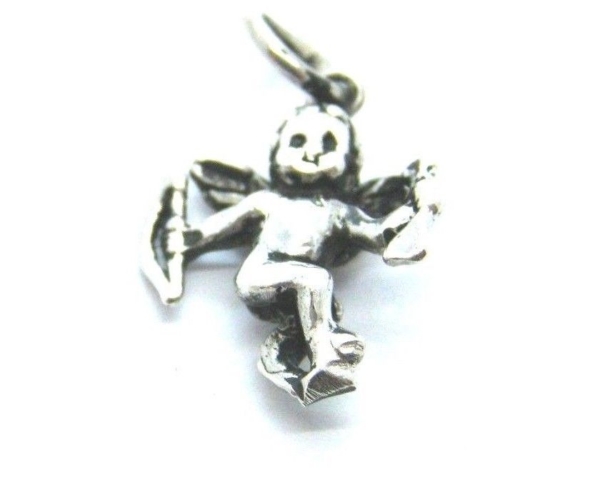 CUPID ANGEL PENDANT CHARM .925 STERLING SILVER