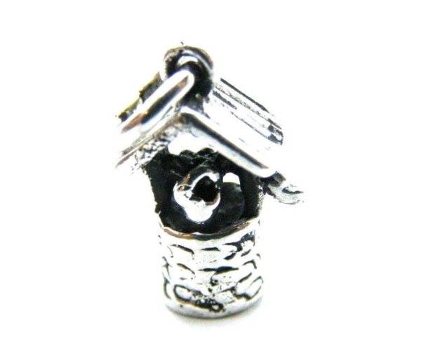 Water Well Charm Pendant .925 Sterling Silver.