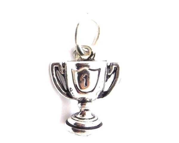 #1 TROPHY PENDANT CHARM .925 STERLING SILVER