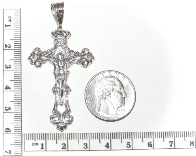 JESUS CHRIST CROSS PENDANT .925 STERLING SILVER - Image 5