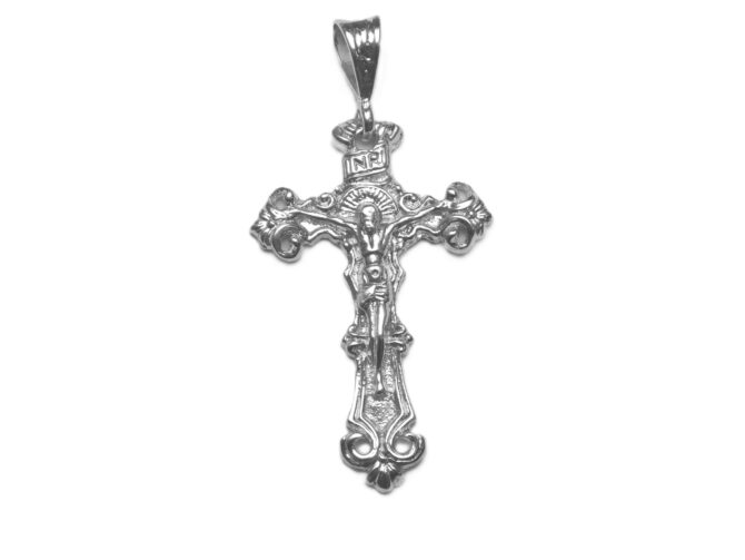 JESUS CHRIST CROSS PENDANT .925 STERLING SILVER