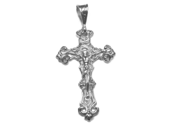 JESUS CHRIST CROSS PENDANT .925 STERLING SILVER