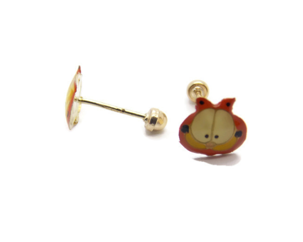 14K YELLOW GOLD GARFIELD EARRINGS