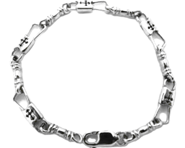 ACTS Bracelet Fishers Of Men Sterling Silver REGULAR LINK Budded Cross