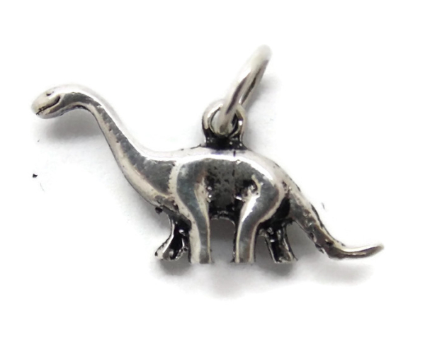 Dinosaur Brontosaurs Pendant Charm .925 Sterling Silver
