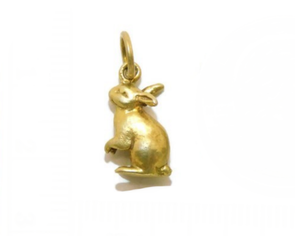 Rabbit Pendant Charm 14k Yellow Gold