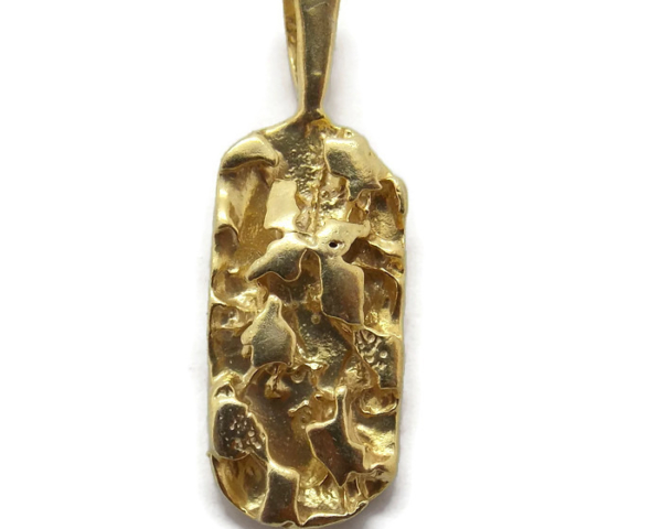 Nugget Pendant Charm 14k Yellow Gold