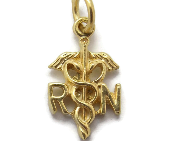 R&N PENDANT CHARM. 14K YELLOW GOLD!!