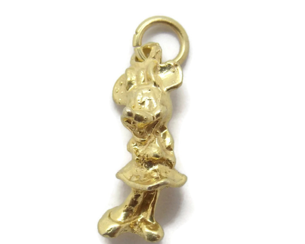 Minnie Mouse Pendant Charm. 14k Yellow Gold!!