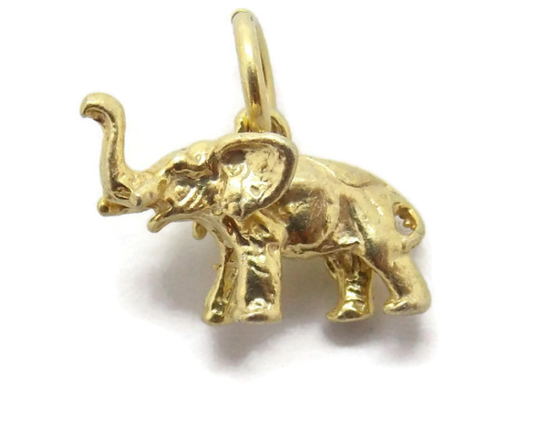 Elephant Pendant Charm. 14k Yellow Gold!!