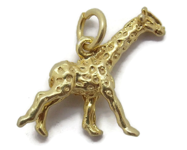 Giraffe Pendant Charm. 14k Yellow Gold!!