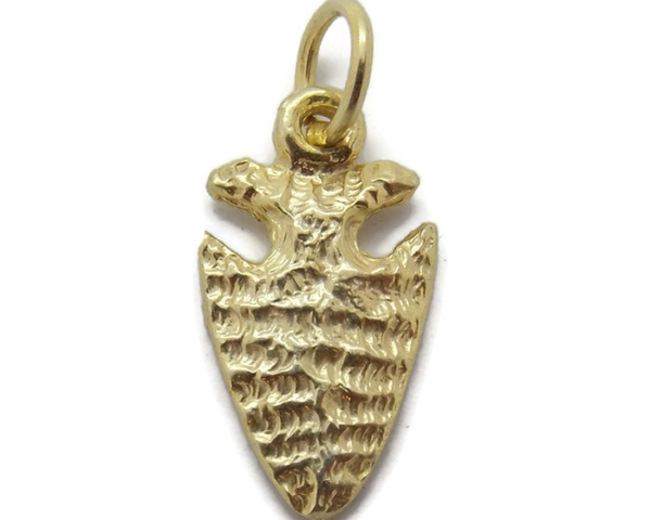 Arrowhead Charm Pendant Yellow Gold