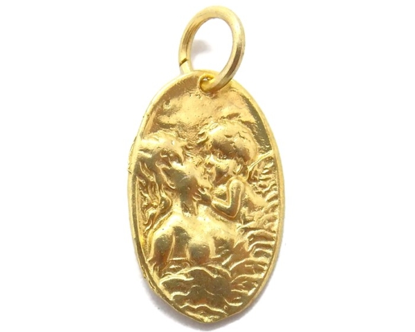 Medal Of Angels Pendant Charm 14k Yellow Gold!!