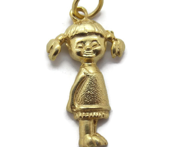 Girl Charm Pendant Yellow Gold!!