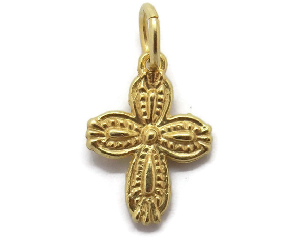 CROSS PENDANT CHARM 14K YELLOW GOLD!!