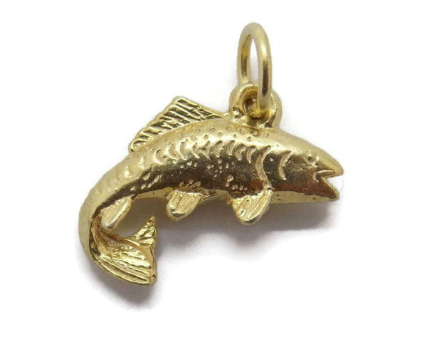 Fish Pendant Charm. 14k Yellow Gold!!