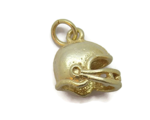 14K YELLOW GOLD FOOTBALL HELMET CHARM PENDANT!!
