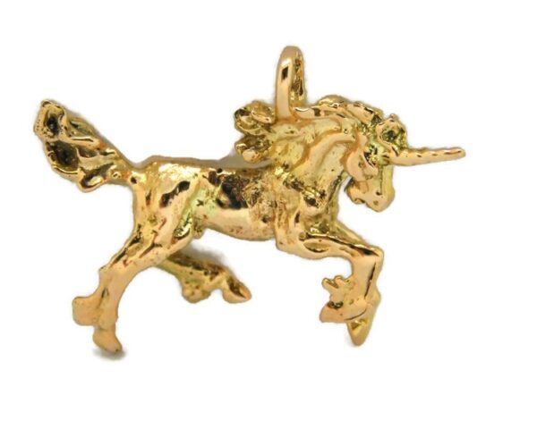 14k Yellow Gold Unicorn Pendant