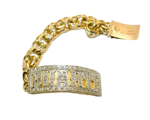 8" Chino Link 10K Solid Yellow Gold Kid’s Bracelet With 4.00 CT Diamonds