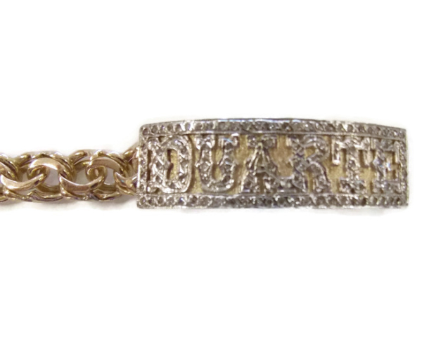 CHINO LINK 10K SOLID YELLOW GOLD BRACELET FOR BOY'S WITH 2.0 TCW WHITE DIAMONDS