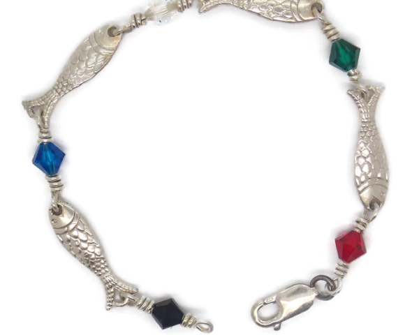 ACTS Bracelet Fishers of Men Sterling Silver, Crystal Beads