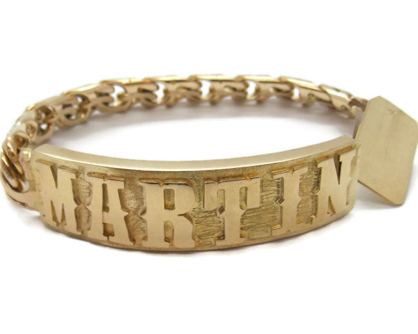 CHINO LINK 10K SOLID YELLOW GOLD BRACELET FOR MEN(TEJIDO CHINO).