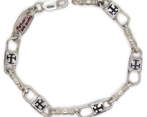 ACTS Bracelet Fishers of Men Sterling Silver Byzantine Cross Design