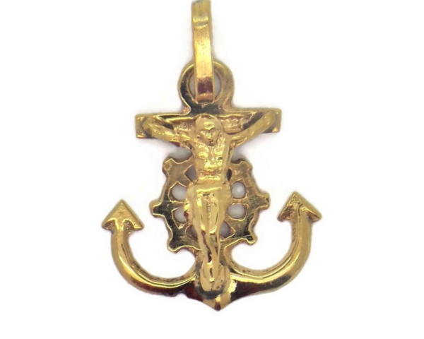 ANCHOR LITTLE PENDANT 14K YELLOW GOLD!!