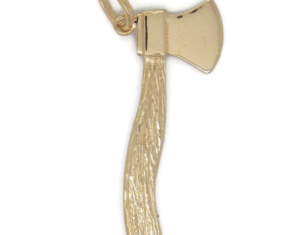 Axe 14k Solid Yellow Gold Pendant