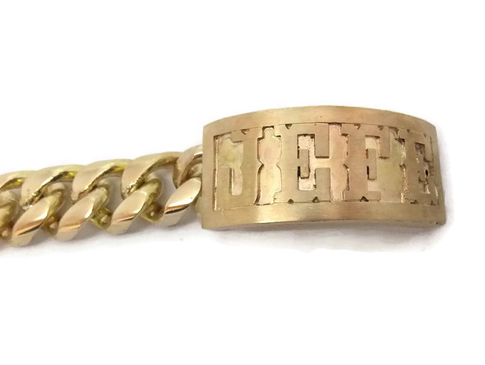 Golds.|unisex 18k Gold Plated Stainless Steel Cuban Link Bracelet 8