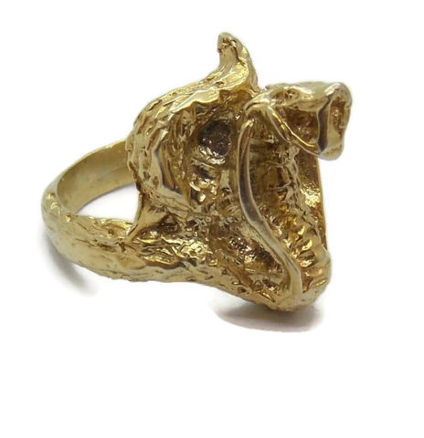 14K SOLID YELLOW GOLD COBRA (SNAKE) UNISEX RING!!