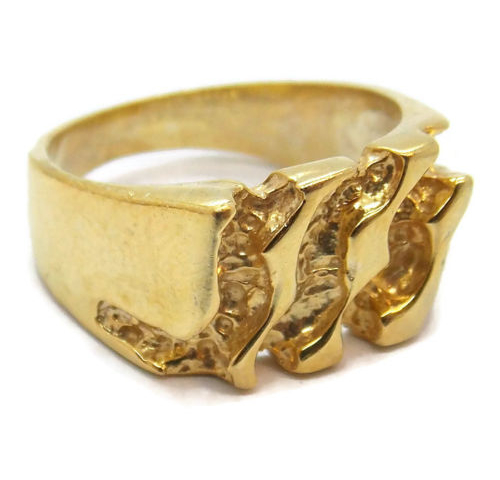 14K SOLID YELLOW GOLD NUGGET UNISEX RING!!