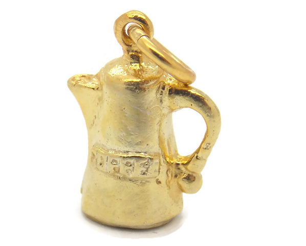 14K YELLOW GOLD COFFEE JAR CHARM PENDANT!!