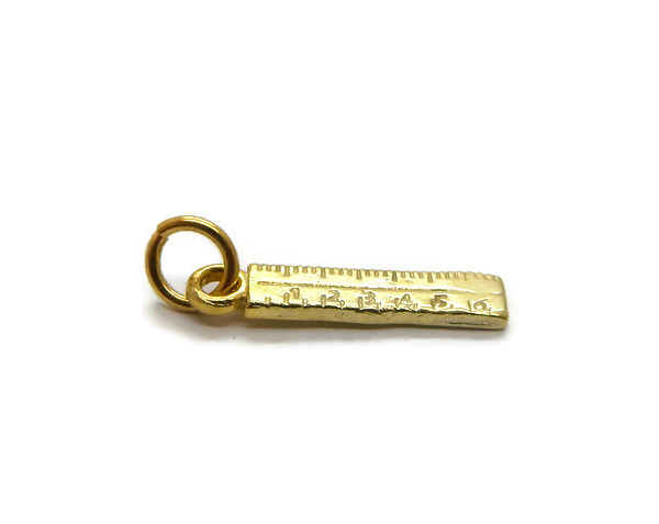 14K YELLOW GOLD RULER CHARM PENDANT