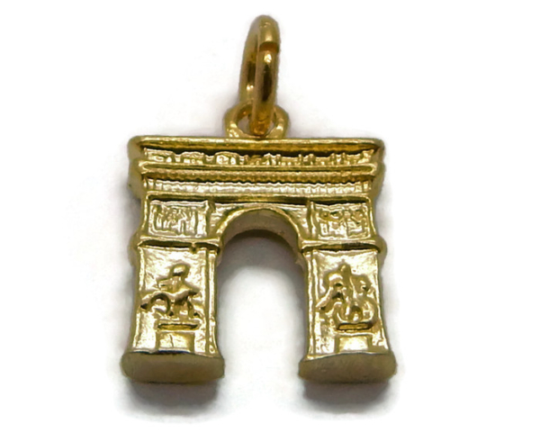 14K YELLOW GOLD ARC THE TRIOMPHE CHARM PENDANT!!