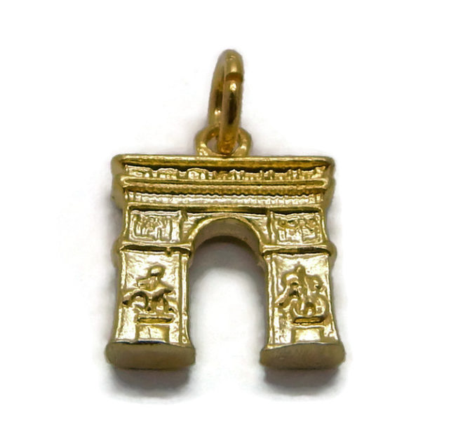 14K YELLOW GOLD ARC THE TRIOMPHE CHARM PENDANT   Twins Jewelry Store