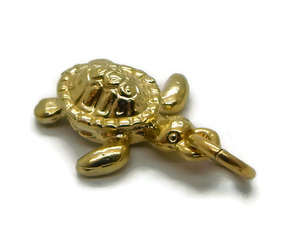 Turtle Charm Pendant Gold