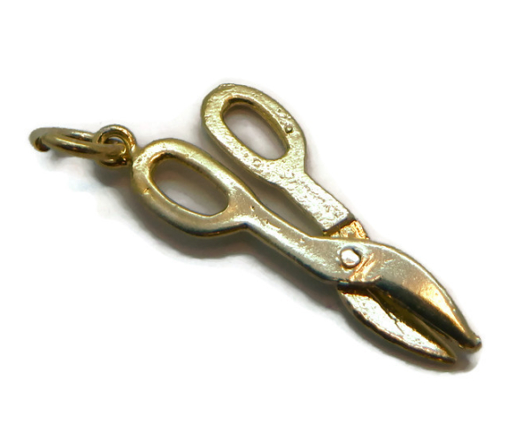 14K YELLOW GOLD SCISSORS CHARM PENDANT